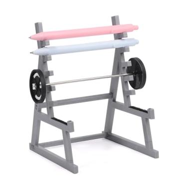 Imagem de Suporte de caneta engraçado para barra, mini rack de agachamento, organizador de canetas com tema de academia, presente exclusivo para entusiastas de fitness, fãs de halterofilismo, cômoda, escritório