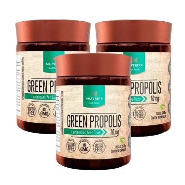 Imagem de 3 Green Própolis 60Caps Nutrify - Própolis Verde Fenóis 10Mg
