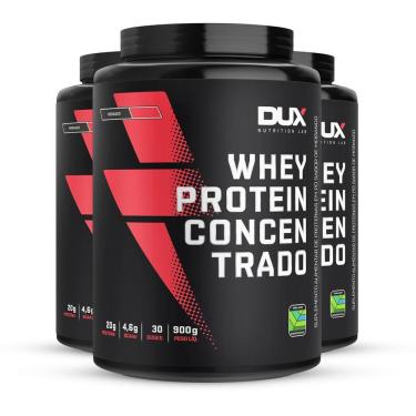 Imagem de Kit 3 Whey Protein Concentrado Dux Morango 900g