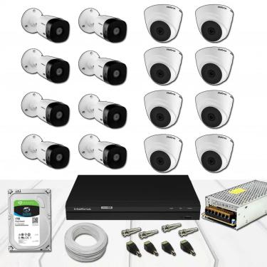 Imagem de Kit DVR 16 Canais Intelbras HD Dome e Bullet Completo