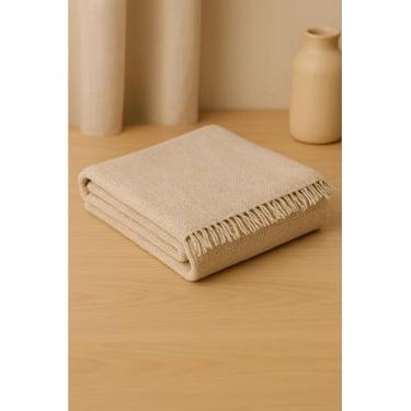 Imagem de Manta Para Sofá Gigante Luxo KING Manta Decorativa Premium 100% Algodão – Capa Protetora e Decorativa para Sofá Cama ou Sala (KING 3mx1,80m AREIA)