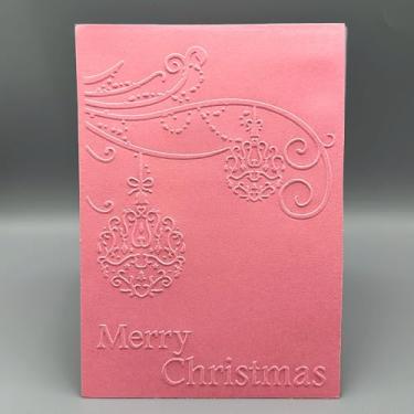 Imagem de Pasta de plástico em relevo 3D com textura de pingente de borda de Natal 12 x 18 cm para fazer cartões, faça você mesmo, scrapbooking, papel, artesanato, artesanato, scrapbook, artes, decoração