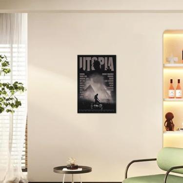 Imagem de 1PC Álbum Utopia - Pôster inspirado, arte em tela com tema musical Art Déco sem moldura para decoração de parede de vários cômodos, 20 x 30 cm, sem moldura