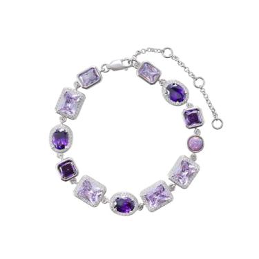 Imagem de Lulu Mel Pulseira de tênis Ice Out, corrente ajustável de diamante CZ banhado a ouro branco de 10 mm, joia de 17 a 20 cm, joia de presente de Natal para homens e mulheres, 7 Inches, Latão, Zircônia