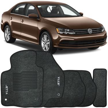Imagem de Jogo de Tapete Automotivo Carpete Jetta 2011 à 2018 Soft Logo Bordado 5 Peças