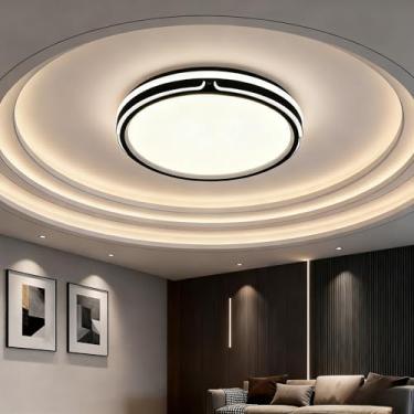 Imagem de Luminária de Teto LED 72W - 3 Cores Ajustáveis (3000K Quente,4000K Neutro,6000K Frio),Espectro Completo sem Cintilação,Bivolt,Ideal para Sala,Quarto e Plafon para Cozinha,Dimensões 54.5x54.5x8.5cm