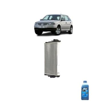 Imagem de Kit Radiador VW Gol 1000 AE 1997 Com Aditivo Radiador Visconde RV Cool Azul