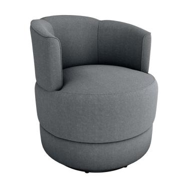 Imagem de Poltrona Decorativa Giratória Base De Ferro Marselha Boucle Cinza Matrix Boucle Cinza