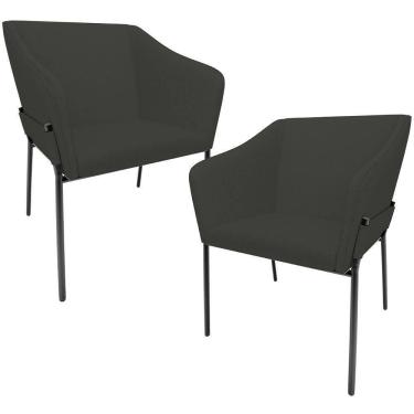 Imagem de Kit 2 Cadeiras Para Sala De Jantar Estar Living Olívia L02 Linho Verde Musgo - Lyam Decor