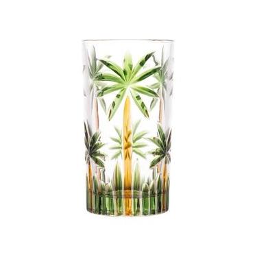 Imagem de Copo Alto Palm Tree Handpaint 360Ml Cristal