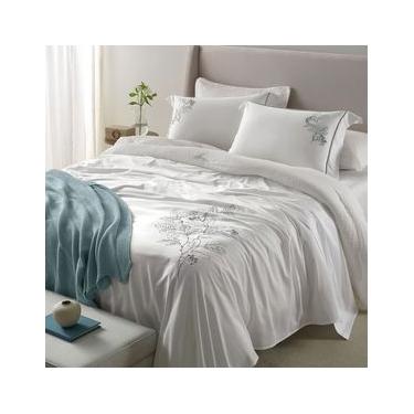 Imagem de Jogo de Cama Queen com 04 Peças Aster Branco - Karsten