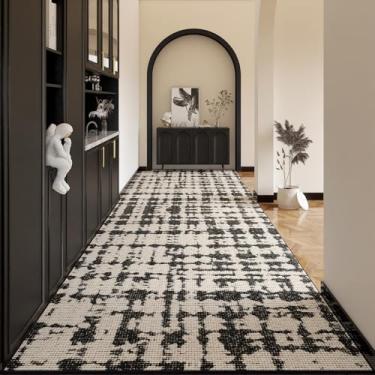 Imagem de HGTRH Tapete de corredor longo, tapete antiderrapante moderno, pelo curto tapetes de corredor por metros, tapete lavável na máquina, tapetes de entrada para corredores longos a 110 x 250 cm