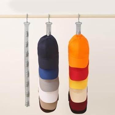 Imagem de Organizador de tampa de porta, comporta até 8 chapéus de beisebol, sistema de armazenamento de chapéus para homens e mulheres, cabide ajustável com ganchos para facilitar a exibição do chapéu