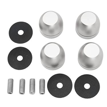 Imagem de LiebeWH Pés de Suporte de Isolamento de Alto-falante, Almofadas de Base de Amplificador de Liga de Alumínio, Melhoram a Clareza do Som, Absorção de Choque, Adequados para Alto-falantes e (Prata)