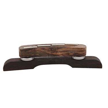 Imagem de RiToEasysports Ponte de Guitarra de 4 Cordas, Ponte de Bandolim de jacarandá, Substituição de Guitarra Acústica Ajustável Com Design Leve para Baixo Clássico Telecaster Hardtail Hardware (Rosa)