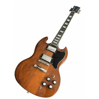 Imagem de Electric Guitar Solid Mahogany Body Rosewood Fretboard Dual Humbucker 22 Frets 6 String(Natural Walnut)