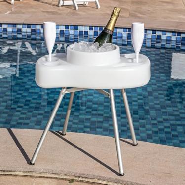 Imagem de Cooler Flutuante Premium para Piscina - Pool Party Inflável com 8 Porta-Copos e Bandeja de Serviço Central – Suporte para Bebidas e Gelo – Acessório Essencial para Festas na Água