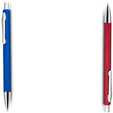 Imagem de Caneta Esferográfica em Alumínio, Escrita Azul, Retrátil com Grip Antiderrapante, Uso Profissional, 10 Unidades (Azul e Vermelho)