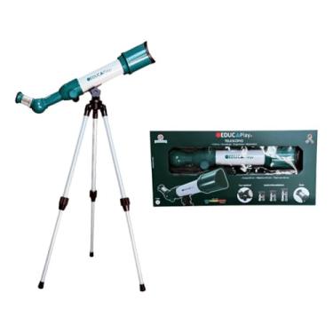 Imagem de Brinquedo Telescópio Foco Ajustável Zoom 40x 60x 80x Regulagem de Altura Polibrinq