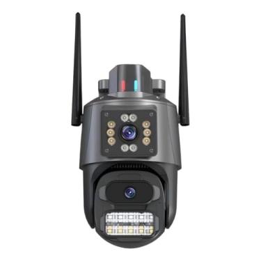 Imagem de ANJ.GG Câmera de Segurança Interna/Externa, Estilo Domo, 720p/1080p, Sirene LED, para Segurança Externa/Interna, L33-preto, Wi-Fi/Com fio, Áudio 2 Vias, AC/DC, Wi-Fi