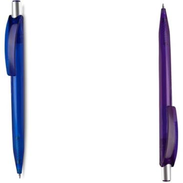 Imagem de Caneta Esferográfica Retrátil, Escrita Azul, Plástico, Kit com 1 e 2 Unidades (Azul e Roxo)