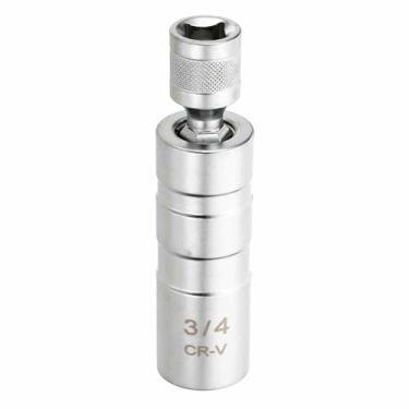Imagem de HARFINGTON 1 conjunto de soquetes de vela de ignição, 3/20.3 cm, 3/10.2 cm, soquete magnético giratório para vela de ignição de parede fina de 12 pontos com rotação de 360 graus, aço CR-V, prata