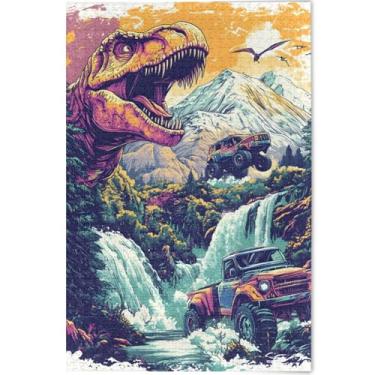 Imagem de Quebra-cabeças engraçados T Rex com 1000 peças, presentes tecnológicos adultos para amantes, quebra-cabeça exclusivo, brinquedo adulto, pintura de belas artes, 75 x 50 cm