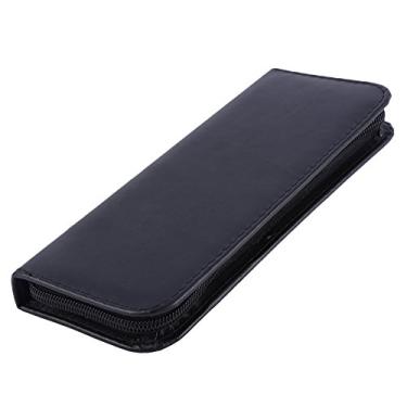 Imagem de Yinhing Profissional Couro do Plutônio Tesoura de Cabeleireiro Bolsa Zíper Ferramenta Saco para Barbeiros Estilistas Preto 22x19cm