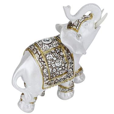 Imagem de GLOGLOW Itens Decorativos de Mesa Decoração Fofa para Casa e Escritório, Design de Porcelana Azul e Branca, Vários Tamanhos Disponíveis Estatueta de Animal de Resina, Nan (Porcelana dourada tamanho