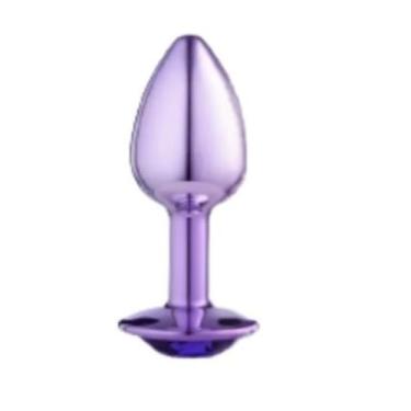 Imagem de Plug Anal 6,8 x 3,2cm Com Pedra Tamanho P Acessório Erótico Para Dilatação Suave 253 (ROXO)