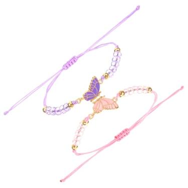 Imagem de Qianyu 2 peças de pulseiras combinando, melhores amigas, pulseiras de amizade, para casais, fio ajustável, feito à mão, berloque de amizade, joias para homens, mulheres, dia dos namorados, Natal