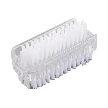 Imagem de Escova dupla face para limpeza de unhas, ferramenta de manicure e pedi