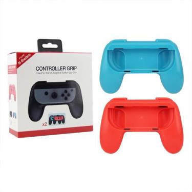 Imagem de 2x Grip Suporte De Controle Joy Con Para Nintendo Switch Azul e Vermel