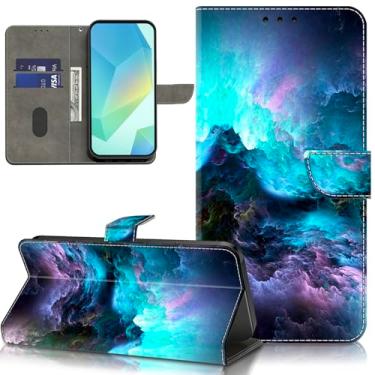 Imagem de ALILANG Capa para Samsung Galaxy A55 5G, carteira de couro PU com suporte para cartão de função de pé e alça de pulso para Galaxy A55 - Céu estrelado