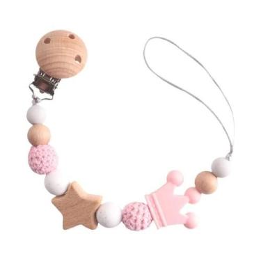 Imagem de Mordedor De Bebê Com Clipe De Chupeta, Contas De Silicone E Pentagrama