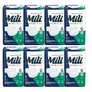 Imagem de Fralda Geriátrica Mili Vita Care Tam: G-  8 Pacotes c/8 (total: 64 fraldas) Incontinência Severa