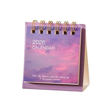 Imagem de Calendário de mesa 2026 | Mini rastreador mensal - calendário de mesa pequeno em pé, para pai, dia dos pais, Natal, ano novo, casa, escritório, escola, homens, mulheres, colegas de trabalho
