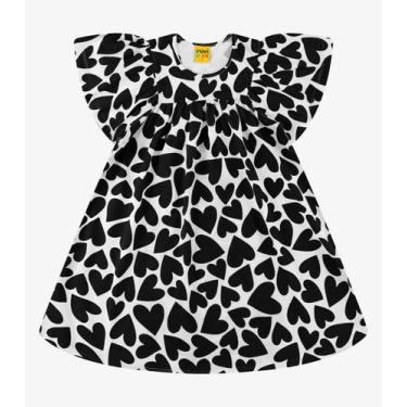 Imagem de Vestido Feminino Meia Malha Rovi Kids Preto, 8, Preto