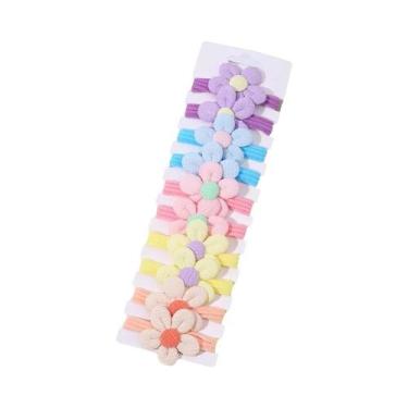 Imagem de Laços De Cabelo De Nylon Com Flores Para Meninas, Elásticos Com Laço P