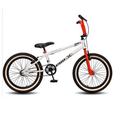 Imagem de Bicicleta Aro 20 Bmx Pedivela Monobloco Em Aço Drop P03 Branco E Laranja - D`rossi