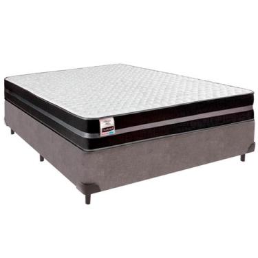 Imagem de Cama Box Casal e Colchão Bogota Molas Ultralastic Inducol Cinza