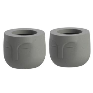 Imagem de Dois Vasos de Planta Decorativo Buda - valeplast, Cimento, P