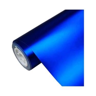 Imagem de Filme Vinílico Azul Metálico Fosco Autoadesivo Com Liberação De Ar Par