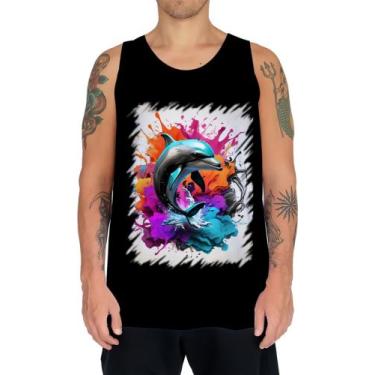 Imagem de Camiseta Regata Golfinho Inteligência Arte Pintura 2 - Kasubeck Store,