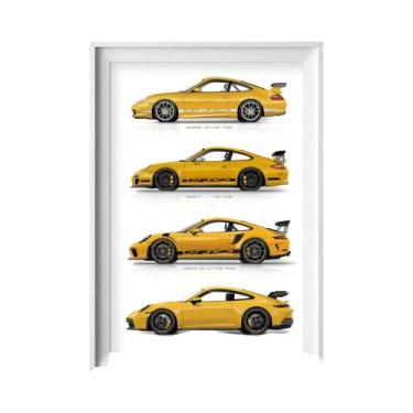 Imagem de Pôster Em Tela Multicolorido 911 GT3 SuperCar Geração Arte De Parede D