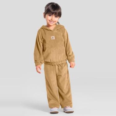 Imagem de Conjunto infantil menina peluciada Mundi, Marrom, 3