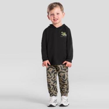 Imagem de Conjunto infantil menino com bordado de jacaré Brandili-Masculino