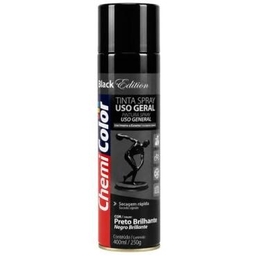 Imagem de Tinta Spray Preto Brilhante Uso Geral 400ml Secagem Rápida - DEPECIL