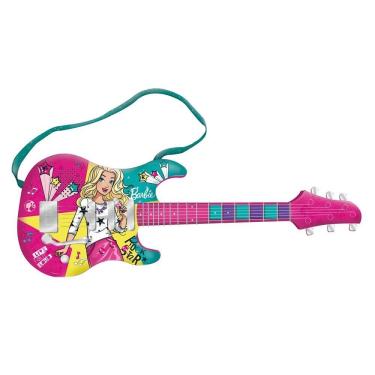 Imagem de Guitarra Infantil Elétrica da Barbie com Função MP3 - Fun Toys