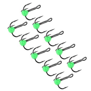 Imagem de Kit de ganchos de pesca, aço de alto carbono confiável cor brilhante tamanho 10 10pcs agudos anzóis de pesca afiados para baixo(verde)